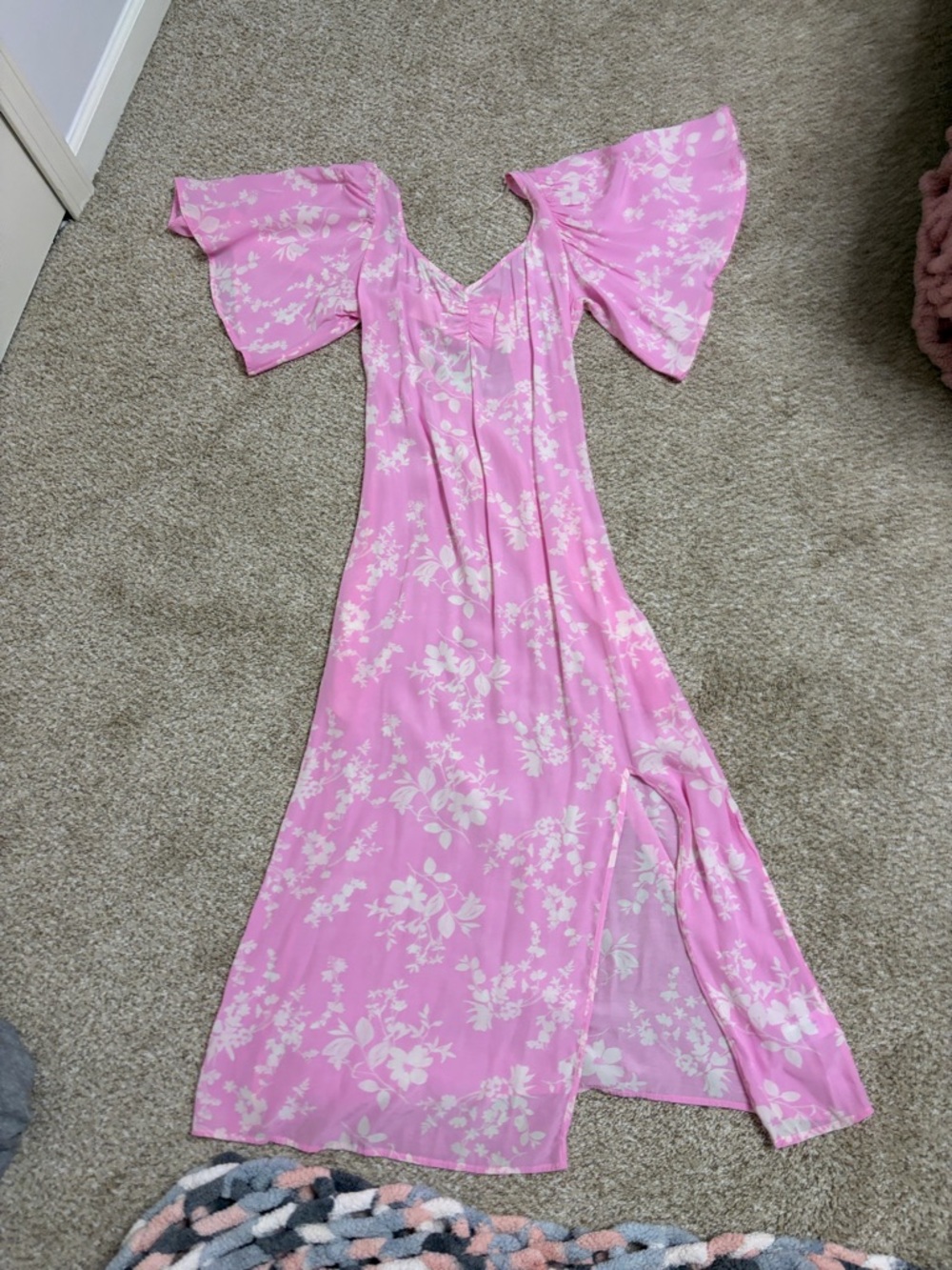 a new day Pink Floral Off-Shoulder Maxi Dress